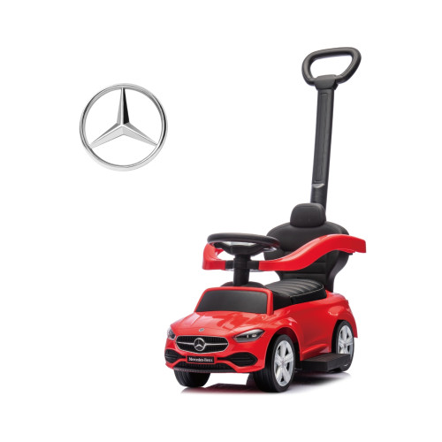 Detské odrážadlo Mercedes C-Class Deluxe s riadiacou tyčou - červené