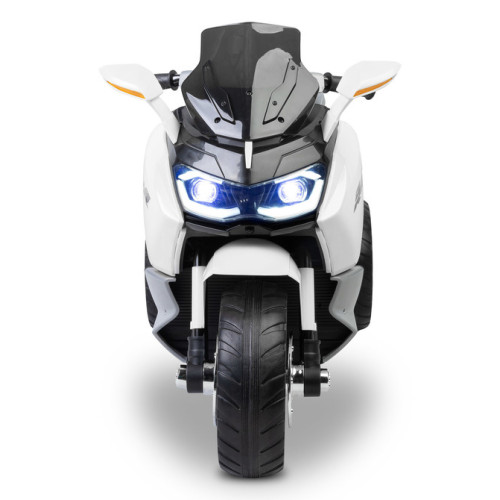 Elektrická trojkolka pre deti TOYZ – 2 motory, LED, USB, biela