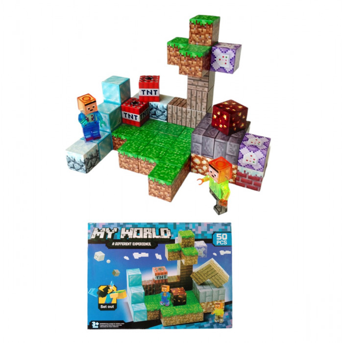 Magnetická stavebnica Minecraft Diamond world 50ks