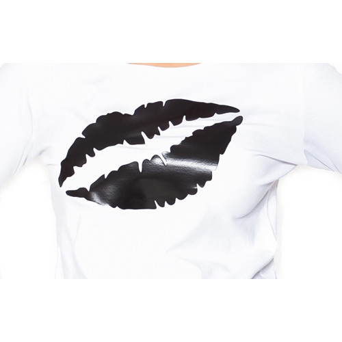 Be MaaMaa Tehotenské  tričko dlhý rukáv Kiss - biele