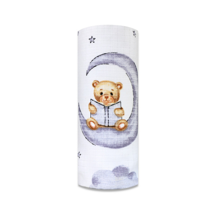Plienka tetra 70×80 cm Basic, 100% bavlna, Medvedík a mesiac - 1 ks