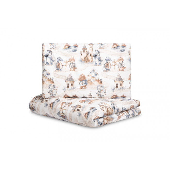 Mušelínové obliečky do postieľky 135x100, Dráčik modrý, jeans