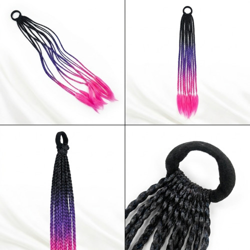 Copíky s gumičkou Crazy braids Pink 60cm