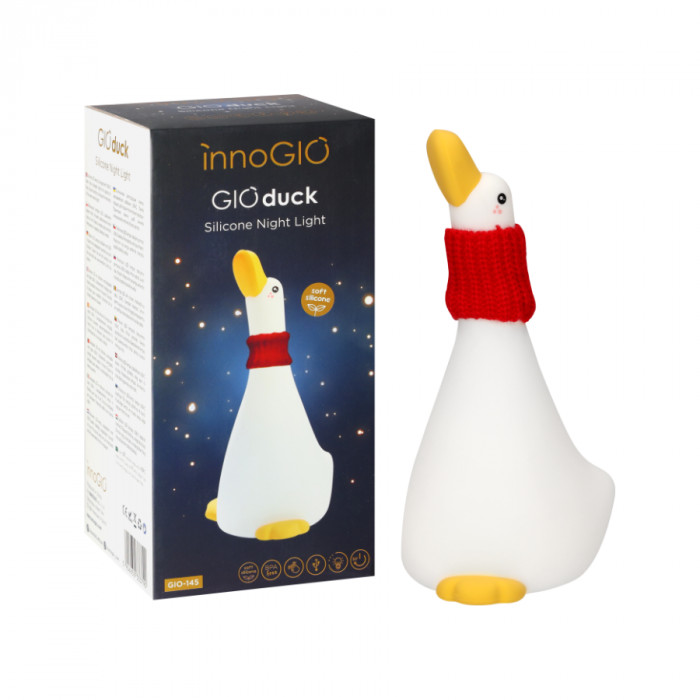Dětská silikonová lampička GIOduck Kačenka – noční světlo pro děti