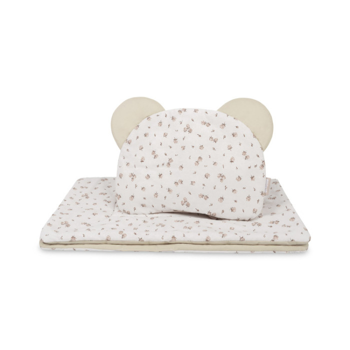 Sada do kočíka Rose, bavlnená 54 × 74 cm + vankúšik 28 × 36 cm, béžová