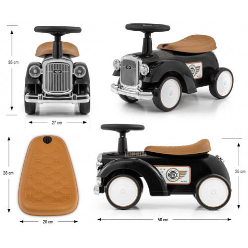 Detské odrážadlo auto ROYCE – retro vozidlo s klaksónom