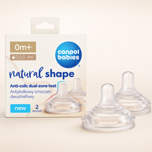 Natural Shape antikolikový cumlík – silikónový, DuoFlex, bez BPA, 0m+