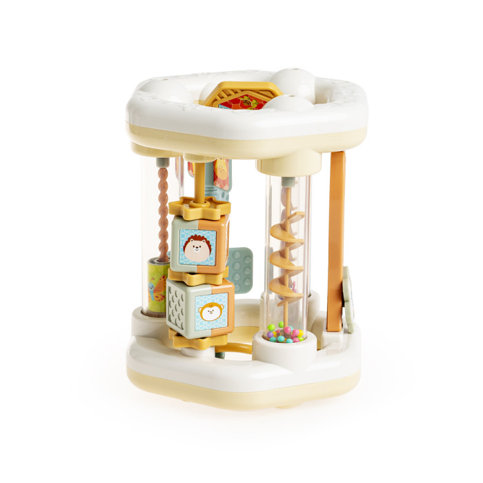 Senzorická hračka s hrkálkou a zrkadlom pre bábätká