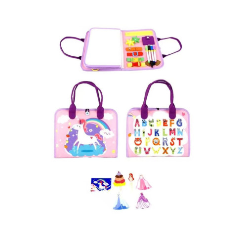 Senzoická aktivity kniha Jednorožec II – motorická látková kniha pre deti, 2Kids Toys