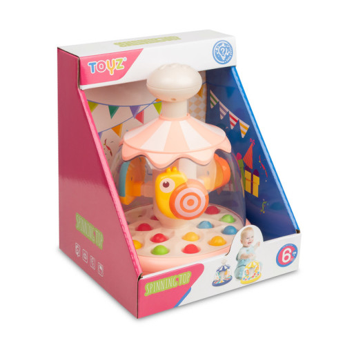 Toyz Edukačná hračka Vlčík so zvieratkami – ružová, kolotoč, 6m+