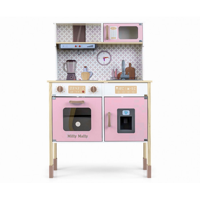 Detská drevená kuchynka Milly Mally BJORN - ružová
