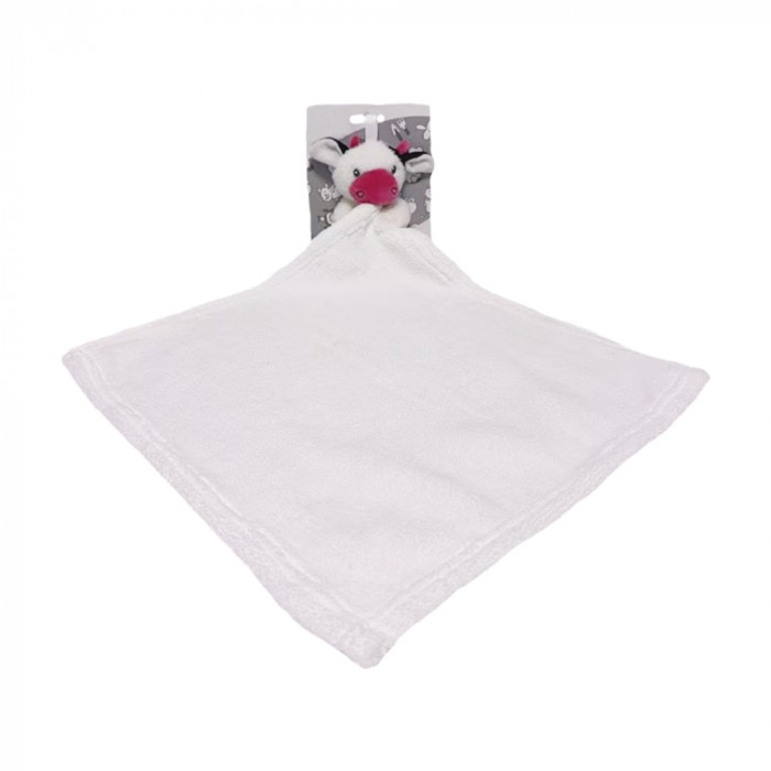 Baby Uterák s hračkou Kravička, 35x35cm