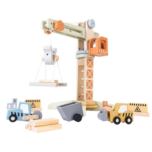 2Kids Toys Drevený žeriav s príslušenstvom