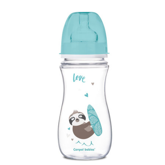 Antikoliková fľaštička so širokým hrdlom Canpol Babies EasyStart -  300 ml - modrá