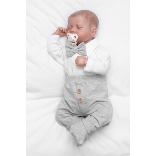 4D sada pre chlapčekov Baby Elegán - šedý melír, veľ. 62