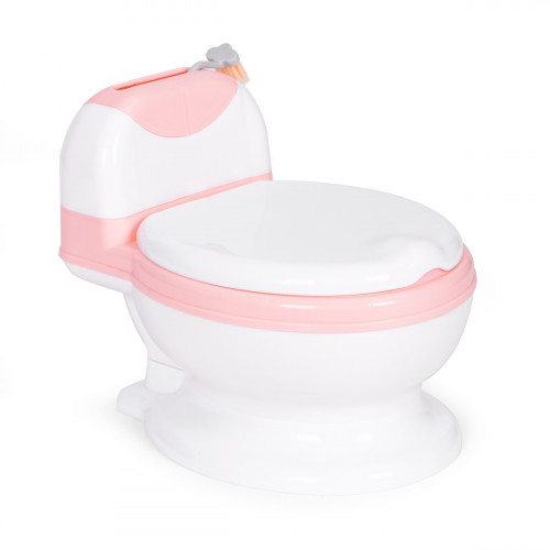 Detský nočník, WC toaleta s vyberateľnou nádobou, uzavierateľný, s toaletnou kefkou, pink