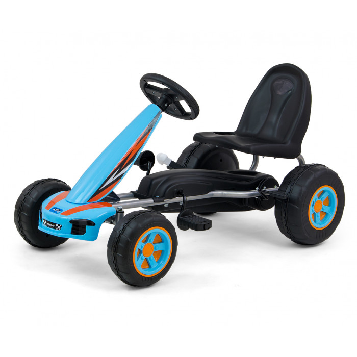 Milly Mally VIPER – detská šliapacia motokára (gokart) s ručnou brzdou - modrá