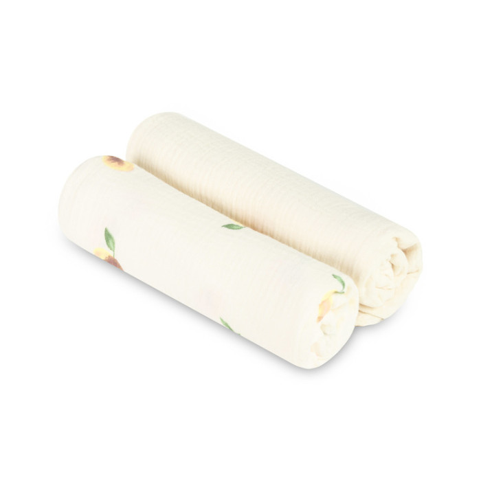 Mušelínové plienky krčené 60×75 cm, Peach cream - sada 2 ks