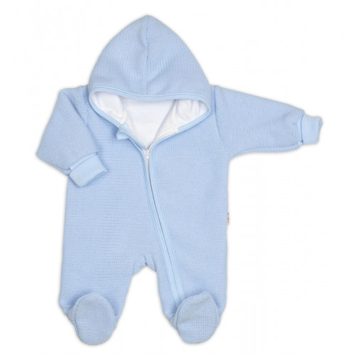 Pletený overal s kapucňou, CUTE - sv. modrý, veľ. 62