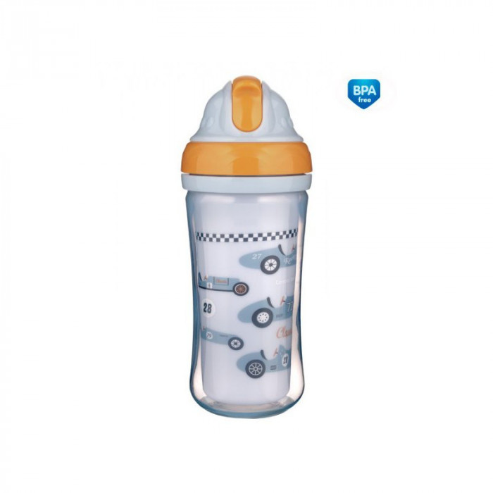 Canpol babies Športová fľaša sa slamkou Racing - sv. modrá, 260 ml