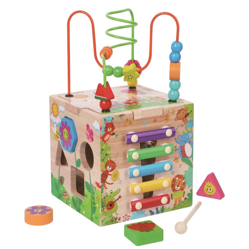 Motorická kocka s labyrintom Veselé zvieratká – 2Kids Toys, 3+
