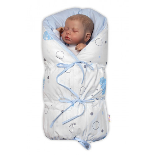 Obliečka, poťah bavlna na retro zavinovačku LALLY, I love Boy Baby Nellys, modrá/biela