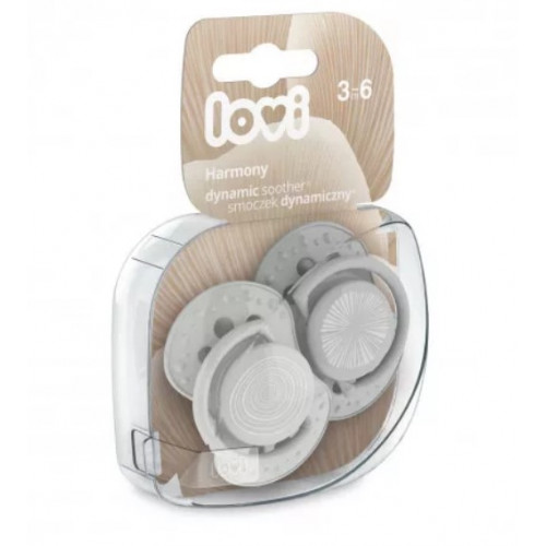 Lovi Silikónové dynamické cumlíky 3-6m, Harmony Boy - sivá