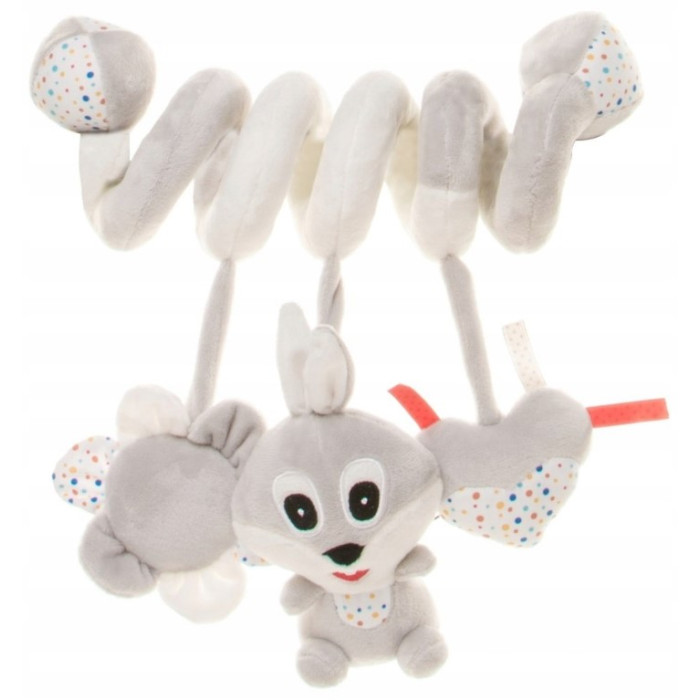 Plyšová špirála Rabbit, sivá