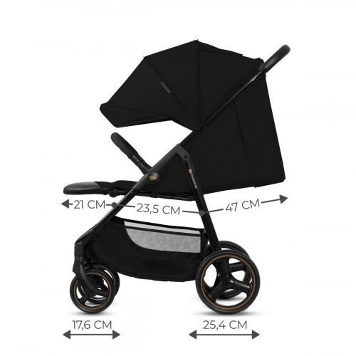 Športový kočík Kinderkraft TRIG 3 – ľahký skladací kočík do 25 kg - čierny