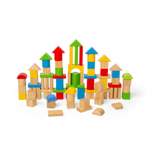 Bigjigs Toys Prvé drevené kocky a vkladačka v bubienku