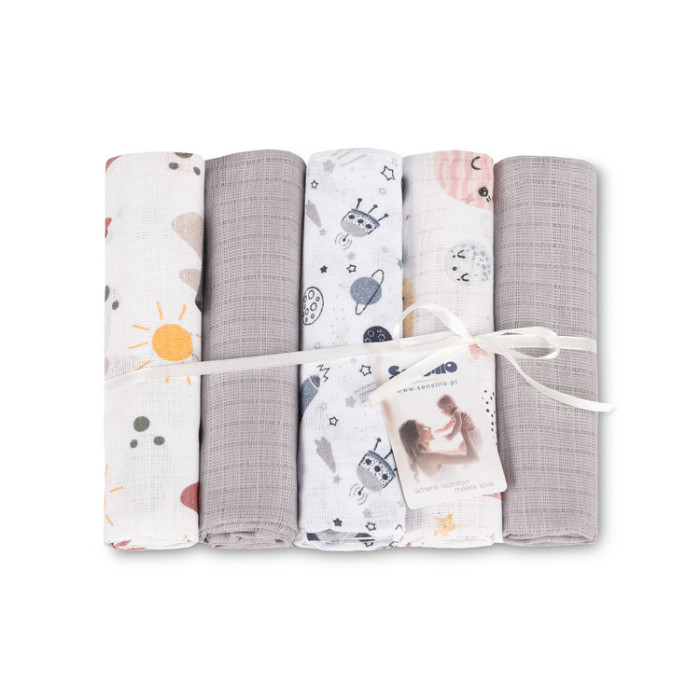 Tetra plienky Basic 70×80 cm Cosmos grey - sada 5 ks, 100% bavlna