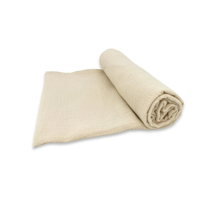 Mušelínová plienka 120×120 cm – bavlna, dvojitá gáza, béžová
