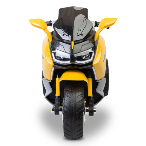 Elektrická trojkolka pre deti TOYZ – 2 motory, LED, USB, žltá