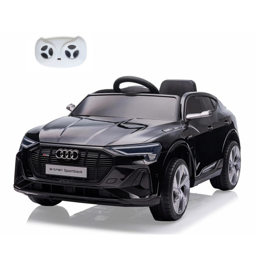 Elektrické autíčko Audi E-Tron Sportback 12V s diaľkovým ovládaním a LED svetlami, čierne