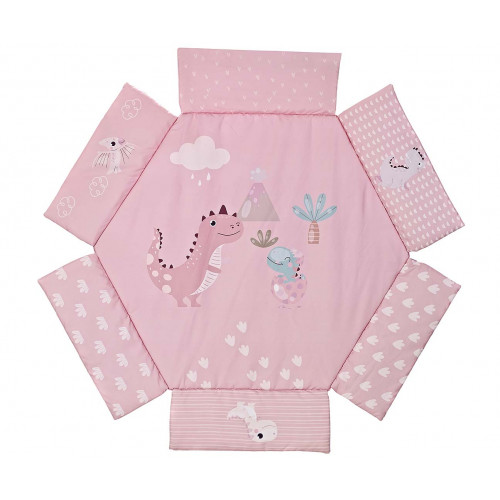 Hracia deka TinyMini Dino Pink s loptičkami – edukačná podložka pre bábätká