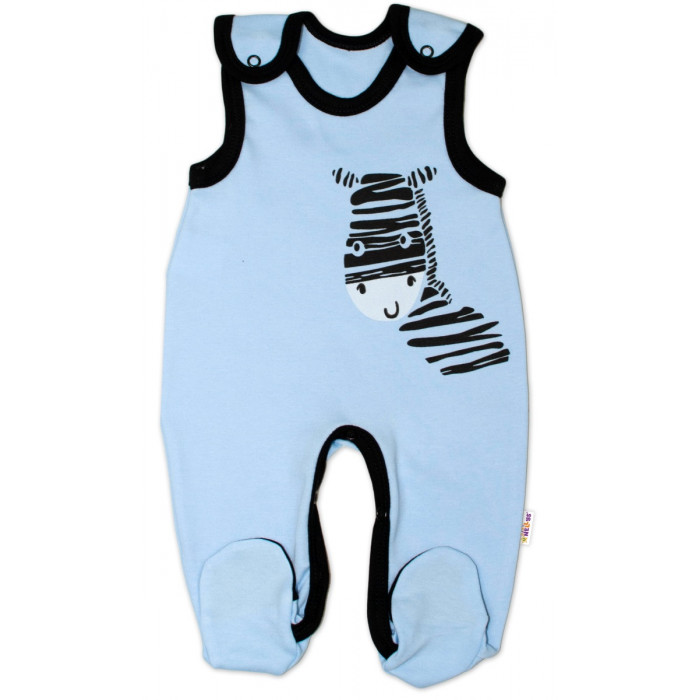 Dojčenské bavlnené dupačky Baby Nellys, Zebra - modré