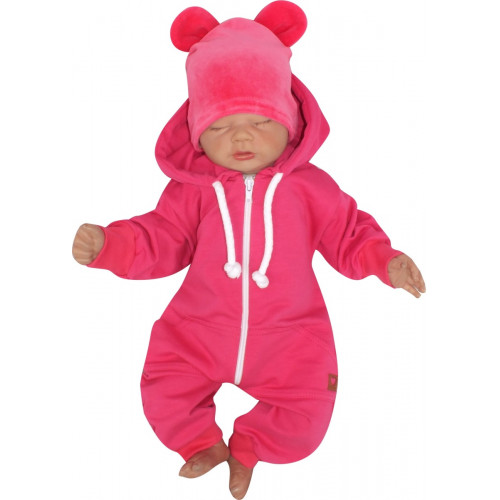 Z & Z Detský teplákový overal s kapucňou, amarant, veľ. 92