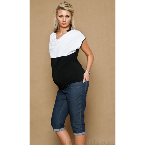 Be MaaMaa Tehotenské JEANS 3/4 - granátové, vel. XS