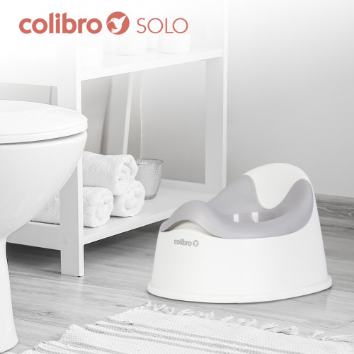 Detský nočník, ergonomický Solo cool – sivý, biely