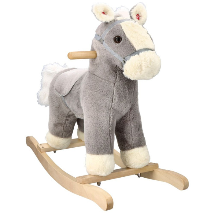 Hojdací Koník Šedák Adam Toys so zvukom - šedá