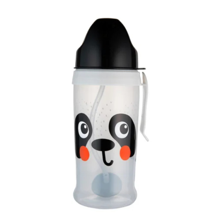 Nevylievací hrnček Canpol Babies Boo 350 ml Panda so slamkou so závažím