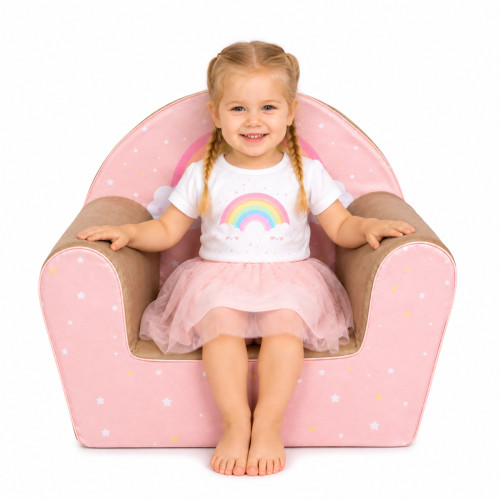 Detské kresielko Baby Nellys Veselá dúha hnedá/béžová