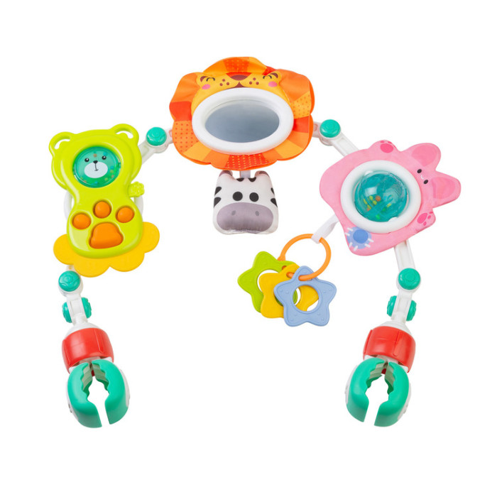 Senzorický oblúk Zebra Toyz – zrkadielko, hrkálky, 0–18 m