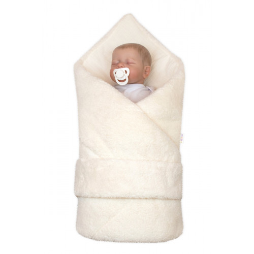 Luxusná obojstranná zavinovačka/deka/podložka so stuhou, smotanová