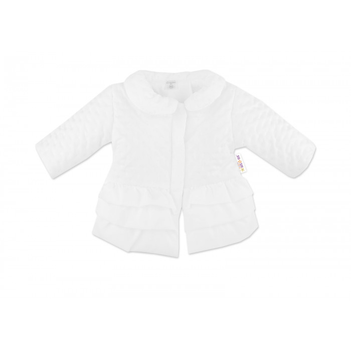 Baby Nellys Dojčenská prechodová bundička s volánikmi, biela, veľ. 68