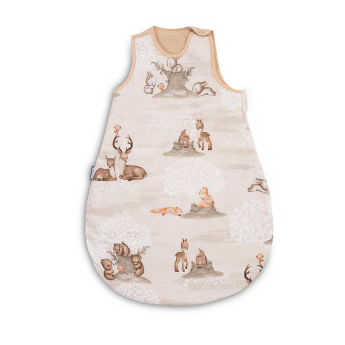 Spací vak mušelín, bavlna, 70x45 cm, S - hnedý