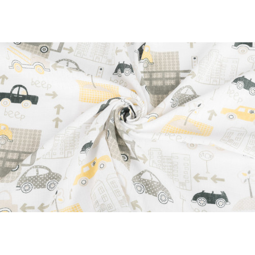 Tetra plienky Basic 70×80 cm Cars beige - sada 5 ks, 100% bavlna