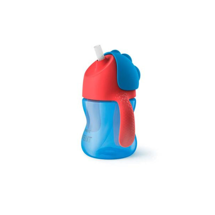 AVENT Hrnček so slamkou 200ml - modrý
