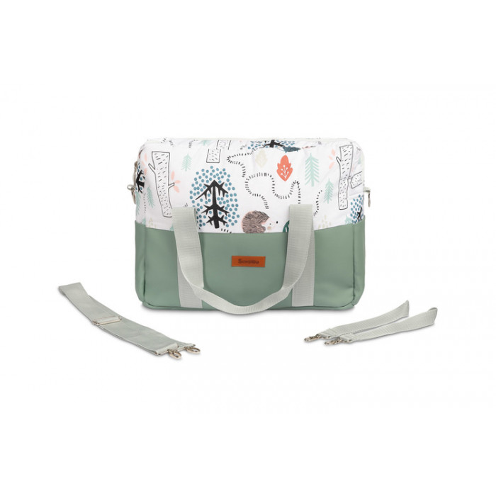 Taška ku kočíku, ekokoža - Ježko Toník, zelená