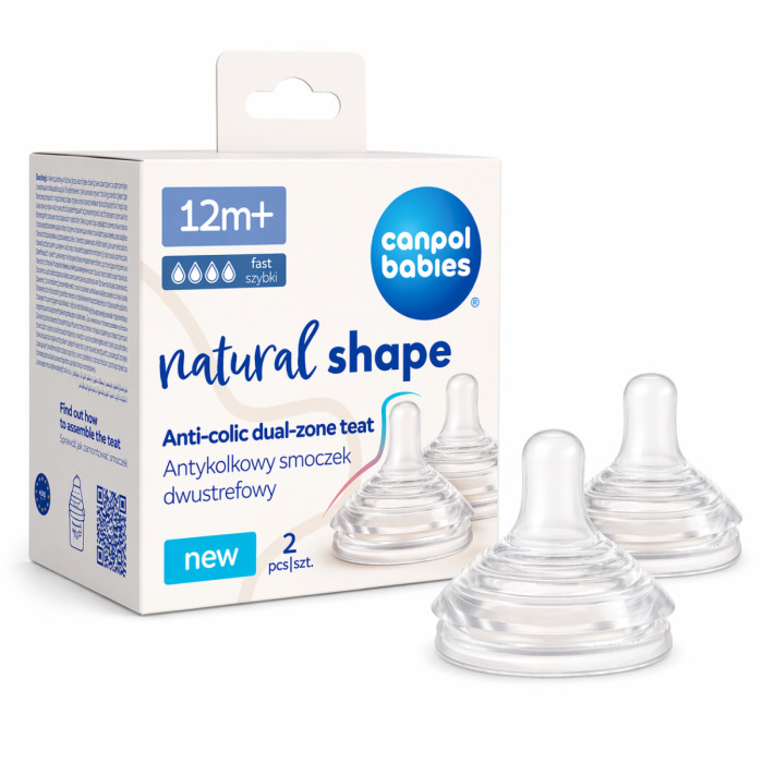 Natural Shape antikolikový cumlík – silikónový, DuoFlex, bez BPA, 12m+